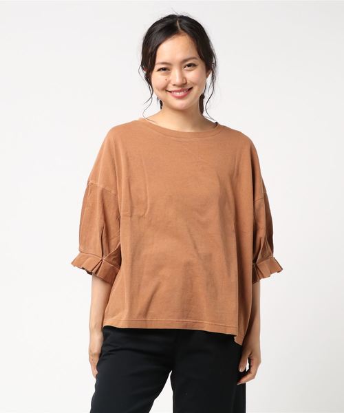 niko and...（ニコアンド）の「ユーズド風加工プルオーバー（Tシャツ/カットソー・レディース・ライトグリーン/オフホワイト/ライトブラウン/ラベンダー・MEDIUM/LARGE）」の17枚目の写真