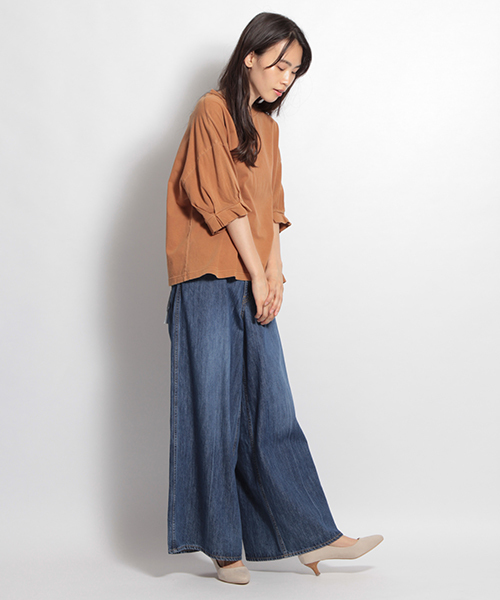 niko and...（ニコアンド）の「ユーズド風加工プルオーバー（Tシャツ/カットソー・レディース・ライトグリーン/オフホワイト/ライトブラウン/ラベンダー・MEDIUM/LARGE）」の18枚目の写真