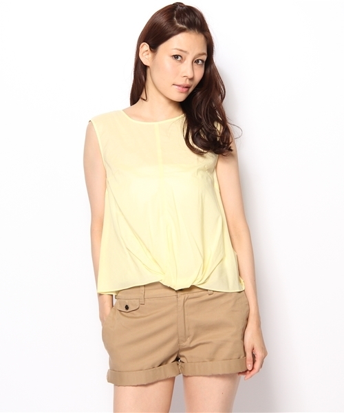BEAMS LIGHTS Women's(ビームスライツ ウィメンズ)の「△BEAMS LIGHTS / フロントネジリ ノースリーブプルオーバー(シャツ/ブラウス・レディース・オフホワイト/イエロー/グリーン・36/38)」の3枚目の写真