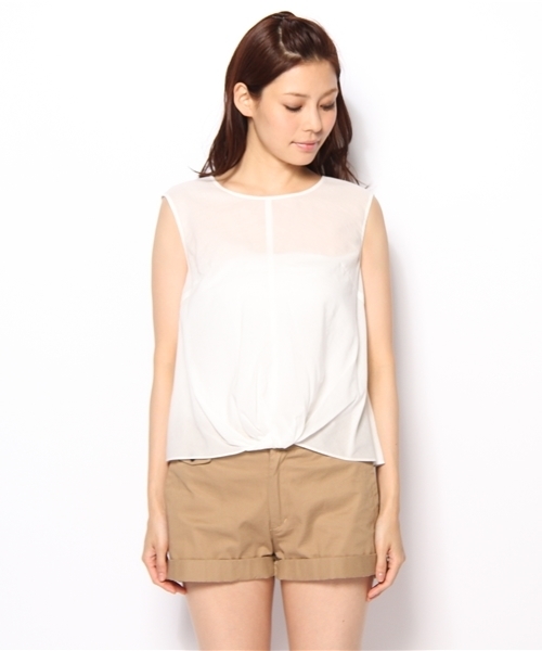 BEAMS LIGHTS Women's(ビームスライツ ウィメンズ)の「△BEAMS LIGHTS / フロントネジリ ノースリーブプルオーバー(シャツ/ブラウス・レディース・オフホワイト/イエロー/グリーン・36/38)」の4枚目の写真