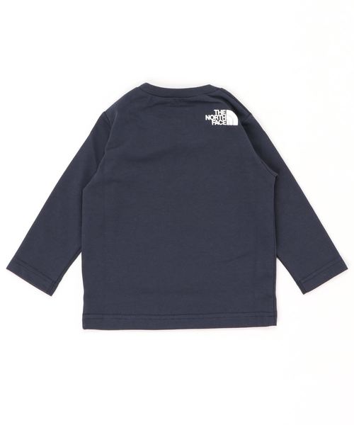 THE NORTH FACE（ザノースフェイス）の「ザ・ノース・フェイス キッズ ロゴTシャツ / ロングスリーブカモロゴティー（Tシャツ/カットソー・キッズ・ホワイト/ネイビー/ミックスグレー/ブラック・90/100/110/120/80/130/140/150/130cm/90cm/120cm/150cm/140cm/110cm）」の5枚目の写真