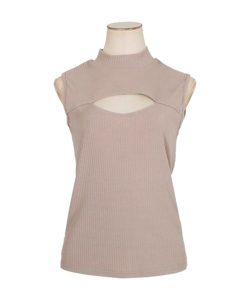 Julia Boutique(ジュリアブティック)の「バストオープンハイネックノースリーブリブニットトップス/520002(ニット/セーター・レディース・ブラック/ホワイト/ベージュ/ボルドー・L/LL/3L/M)」の20枚目の写真