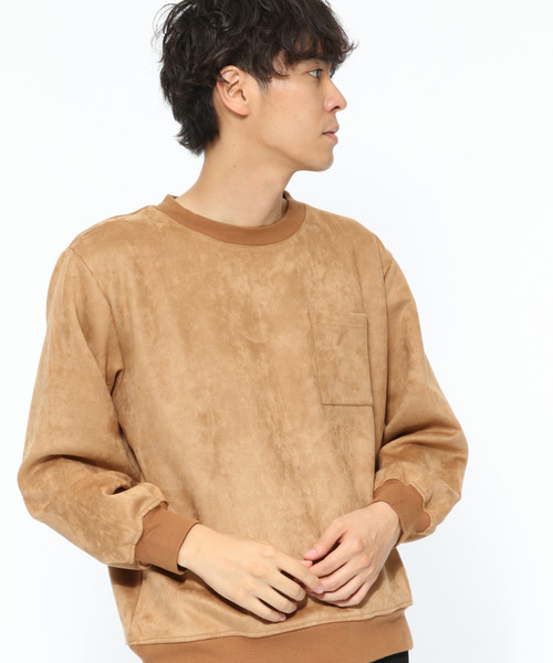 LAKOLE(ラコレ)の「フェイクスエードプルオーバー / LAKOLE(Tシャツ/カットソー・メンズ・ブラック/グレー/ピンク/サンドグレー/キャメル/オリーブ・MEDIUM/LARGE)」の5枚目の写真