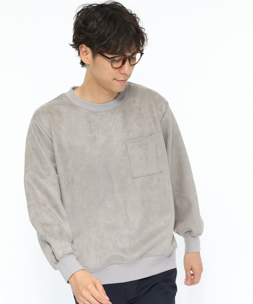 LAKOLE(ラコレ)の「フェイクスエードプルオーバー / LAKOLE(Tシャツ/カットソー・メンズ・ブラック/グレー/ピンク/サンドグレー/キャメル/オリーブ・MEDIUM/LARGE)」の3枚目の写真