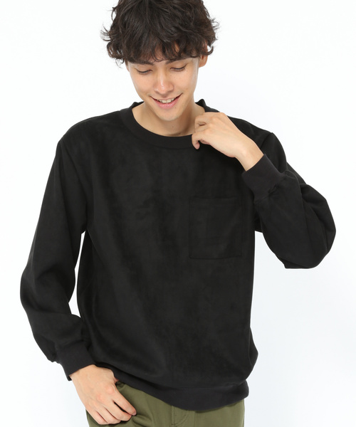 LAKOLE(ラコレ)の「フェイクスエードプルオーバー / LAKOLE(Tシャツ/カットソー・メンズ・ブラック/グレー/ピンク/サンドグレー/キャメル/オリーブ・MEDIUM/LARGE)」の2枚目の写真