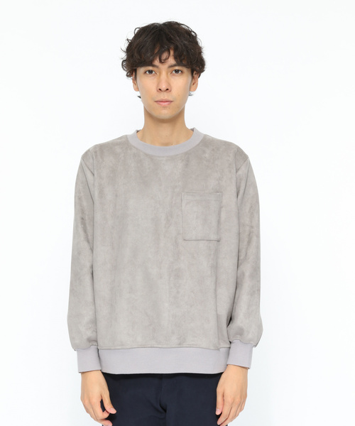 LAKOLE(ラコレ)の「フェイクスエードプルオーバー / LAKOLE(Tシャツ/カットソー・メンズ・ブラック/グレー/ピンク/サンドグレー/キャメル/オリーブ・MEDIUM/LARGE)」の10枚目の写真