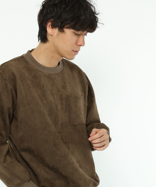 LAKOLE(ラコレ)の「フェイクスエードプルオーバー / LAKOLE(Tシャツ/カットソー・メンズ・ブラック/グレー/ピンク/サンドグレー/キャメル/オリーブ・MEDIUM/LARGE)」の9枚目の写真