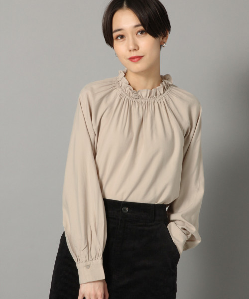 LOWRYS FARM（ローリーズファーム）の「スタンドブラウス　819572（シャツ/ブラウス・レディース・ブラック/ベージュ/オフホワイト・FREE）」の3枚目の写真