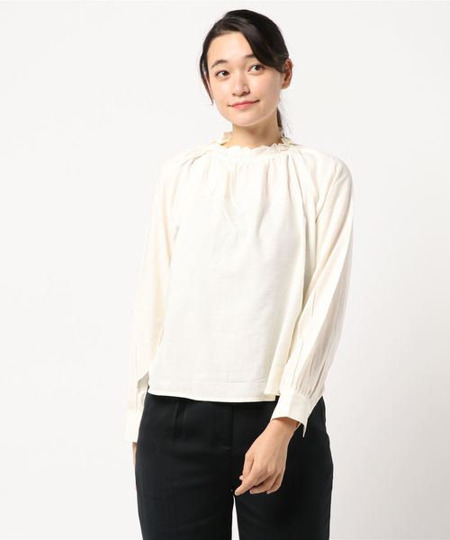 LOWRYS FARM（ローリーズファーム）の「スタンドブラウス　819572（シャツ/ブラウス・レディース・ブラック/ベージュ/オフホワイト・FREE）」の6枚目の写真