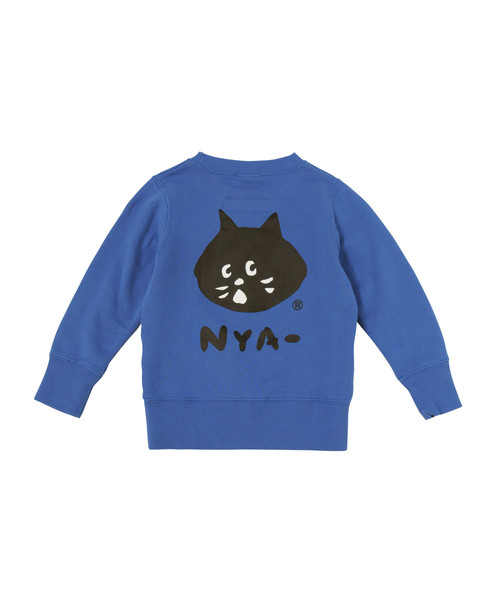 Champion（チャンピオン）の「にゃーとチャンピオンのキッズスウェット（スウェット・キッズ・ブルー/グレー・M size/L size/LL）」の3枚目の写真