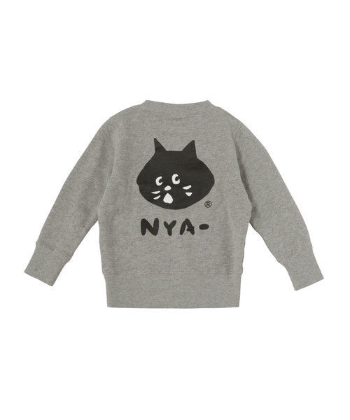 Champion（チャンピオン）の「にゃーとチャンピオンのキッズスウェット（スウェット・キッズ・ブルー/グレー・M size/L size/LL）」の4枚目の写真