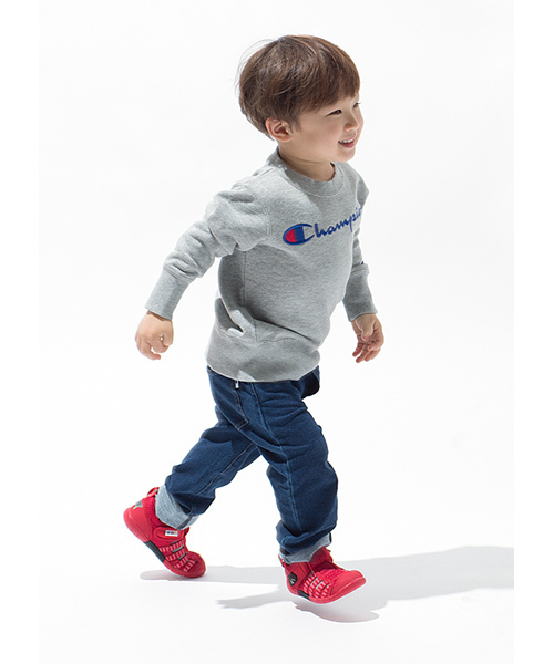 Champion（チャンピオン）の「にゃーとチャンピオンのキッズスウェット（スウェット・キッズ・ブルー/グレー・M size/L size/LL）」の7枚目の写真