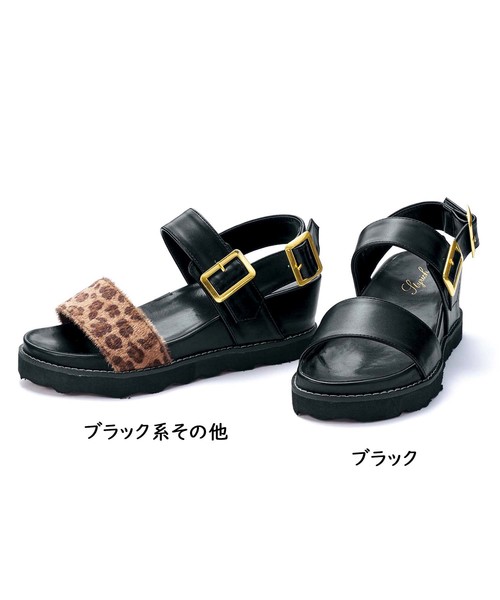 GeeRA(ジーラ)の「ダブルベルトサンダル(サンダル・レディース・ブラック/ブラック系その他・SMALL/MEDIUM/LARGE)」の7枚目の写真