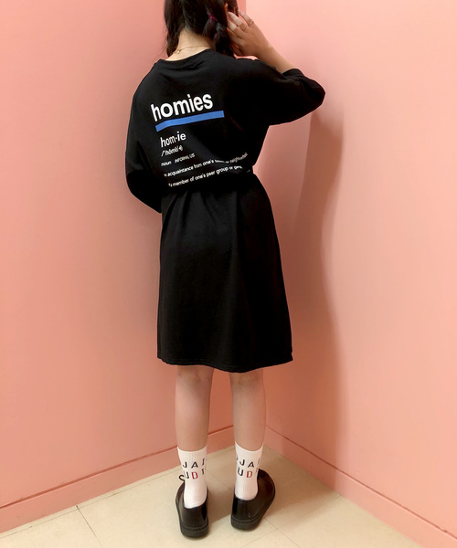 DING(ディング)の「DING/homies Teeワンピ-ス(ワンピース・レディース・ブラック/ホワイト・FREE)」の13枚目の写真