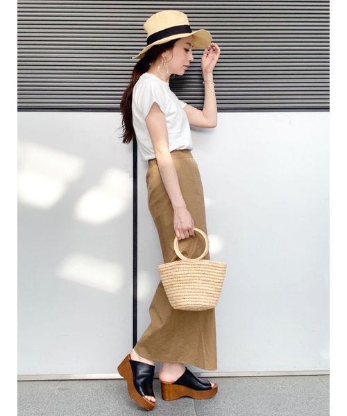 Ungrid(アングリッド)の「サークルハンドルミニカゴバッグ(かごバッグ・レディース・ベージュ/グリーン・FREE)」の3枚目の写真