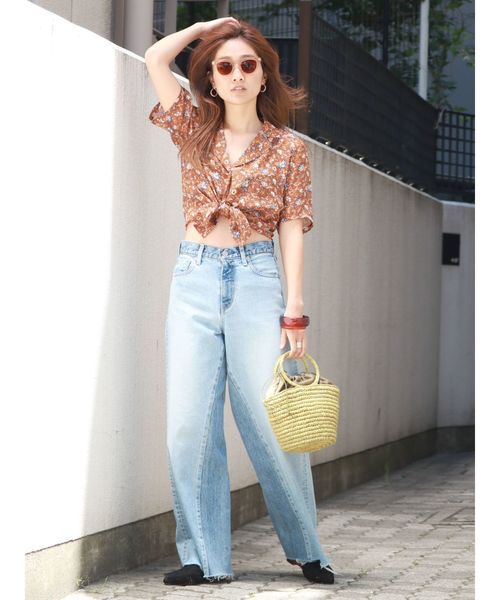 Ungrid(アングリッド)の「サークルハンドルミニカゴバッグ(かごバッグ・レディース・ベージュ/グリーン・FREE)」の5枚目の写真