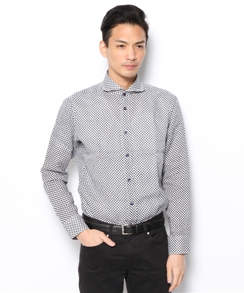 MEN'S MELROSE（メンズメルローズ）の「【FINEBOYS５月号掲載】【smart4月号掲載】COMFORT　DRESSリネンプリントホリゾンタルカラードレスシャツ（シャツ/ブラウス・メンズ・カモフラージュ/その他1/その他2・MEDIUM/LARGE/SMALL）」の2枚目の写真