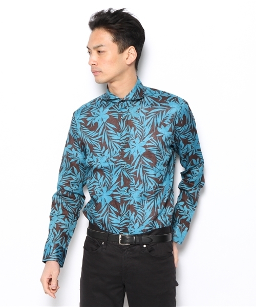 MEN'S MELROSE（メンズメルローズ）の「【FINEBOYS５月号掲載】【smart4月号掲載】COMFORT　DRESSリネンプリントホリゾンタルカラードレスシャツ（シャツ/ブラウス・メンズ・カモフラージュ/その他1/その他2・MEDIUM/LARGE/SMALL）」の3枚目の写真