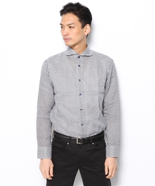 MEN'S MELROSE（メンズメルローズ）の「【FINEBOYS５月号掲載】【smart4月号掲載】COMFORT　DRESSリネンプリントホリゾンタルカラードレスシャツ（シャツ/ブラウス・メンズ・カモフラージュ/その他1/その他2・MEDIUM/LARGE/SMALL）」の9枚目の写真