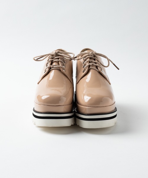 WEGO（ウィゴー）の「WEGO/レースアップコンビソールシューズ（ドレスシューズ・レディース・ブラック/ベージュ/ライトベージュ・MEDIUM/LARGE）」の8枚目の写真