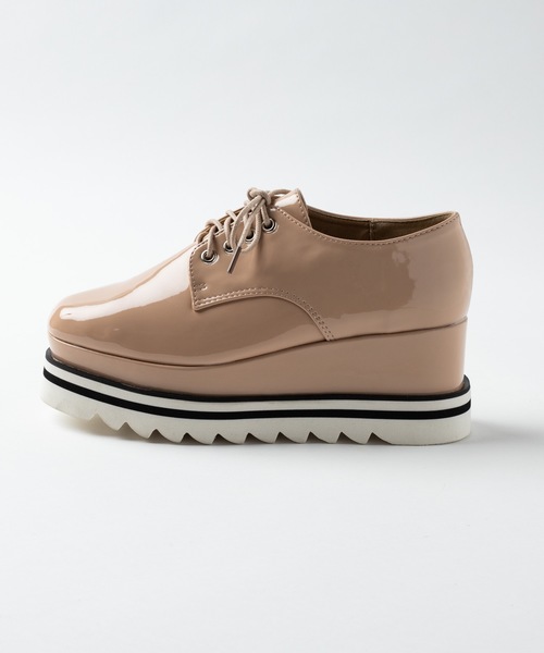 WEGO（ウィゴー）の「WEGO/レースアップコンビソールシューズ（ドレスシューズ・レディース・ブラック/ベージュ/ライトベージュ・MEDIUM/LARGE）」の10枚目の写真