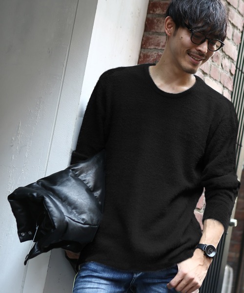 improves(インプローブス)の「シャギークルーネックモヘアニット(ニット/セーター)」|ブラック