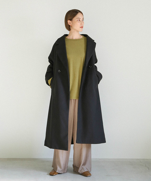 select MOCA（セレクトモカ）の「ビックシルエットドロップショルダー(ラウンドネックルーズシルエットカットソー)（Tシャツ/カットソー・レディース・ブラック/ブラウン/ライトカーキ・FREE）」の6枚目の写真