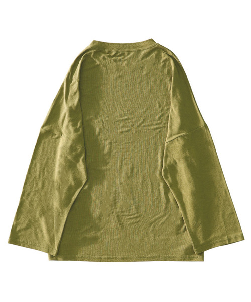 select MOCA（セレクトモカ）の「ビックシルエットドロップショルダー(ラウンドネックルーズシルエットカットソー)（Tシャツ/カットソー・レディース・ブラック/ブラウン/ライトカーキ・FREE）」の18枚目の写真