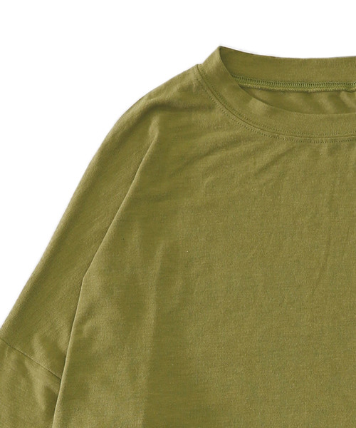 select MOCA（セレクトモカ）の「ビックシルエットドロップショルダー(ラウンドネックルーズシルエットカットソー)（Tシャツ/カットソー・レディース・ブラック/ブラウン/ライトカーキ・FREE）」の19枚目の写真