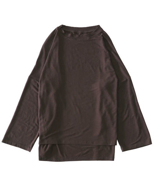 select MOCA（セレクトモカ）の「ビックシルエットドロップショルダー(ラウンドネックルーズシルエットカットソー)（Tシャツ/カットソー・レディース・ブラック/ブラウン/ライトカーキ・FREE）」の16枚目の写真