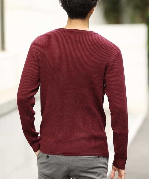 MK MICHEL KLEIN HOMME （エムケーミッシェルクランオム）の「【ON / OFF  switching 】Ｖネックニット／ネオディライト（ニット/セーター・メンズ・ホワイト/ブラック/ブルー/ボルドー・46/48/51）」の8枚目の写真