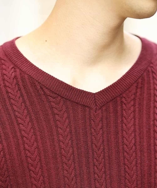 MK MICHEL KLEIN HOMME （エムケーミッシェルクランオム）の「【ON / OFF  switching 】Ｖネックニット／ネオディライト（ニット/セーター・メンズ・ホワイト/ブラック/ブルー/ボルドー・46/48/51）」の9枚目の写真