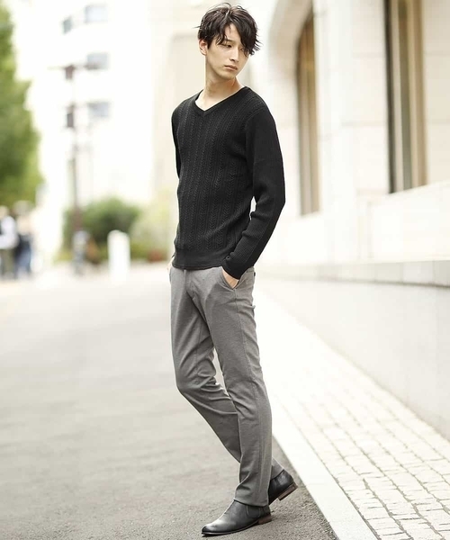 MK MICHEL KLEIN HOMME （エムケーミッシェルクランオム）の「【ON / OFF  switching 】Ｖネックニット／ネオディライト（ニット/セーター・メンズ・ホワイト/ブラック/ブルー/ボルドー・46/48/51）」の14枚目の写真