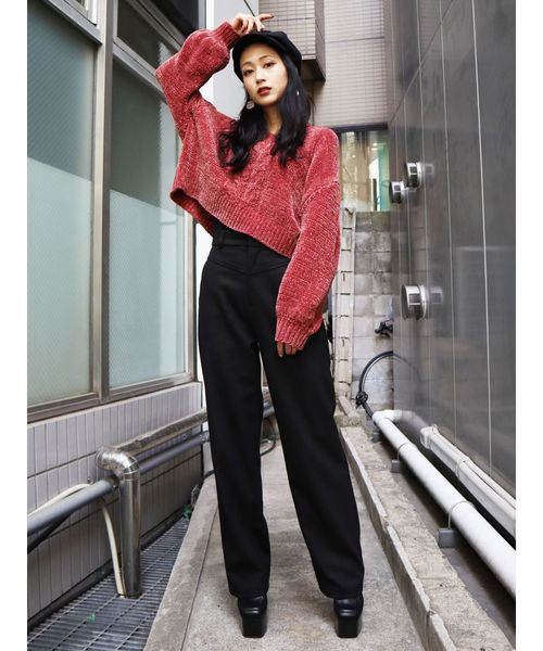 EMODA(エモダ)の「ステッチルーズパンツ(その他パンツ・レディース・ブラック/その他/その他1・SMALL/MEDIUM)」の4枚目の写真