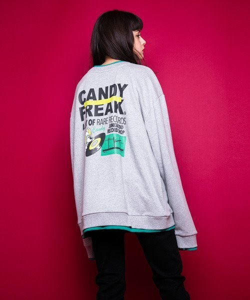 Candy Stripper（キャンディストリッパー）の「CANDY RECORDS トップス（Tシャツ/カットソー・レディース・ブラック/イエロー/ヘザーグレー・2）」の5枚目の写真