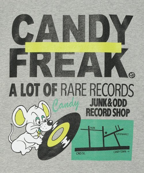 Candy Stripper（キャンディストリッパー）の「CANDY RECORDS トップス（Tシャツ/カットソー・レディース・ブラック/イエロー/ヘザーグレー・2）」の13枚目の写真