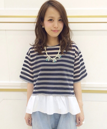 Another Edition | AE メッシュBOR ペプラム T(Tシャツ/カットソー)