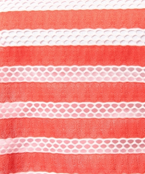 Another Edition（アナザーエディション）の「AE メッシュBOR ペプラム T ◆（Tシャツ/カットソー・レディース・オレンジ/ネイビー/グレー・フリー）」の5枚目の写真