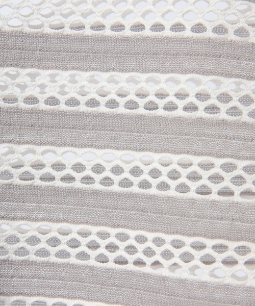 Another Edition（アナザーエディション）の「AE メッシュBOR ペプラム T ◆（Tシャツ/カットソー・レディース・オレンジ/ネイビー/グレー・フリー）」の4枚目の写真