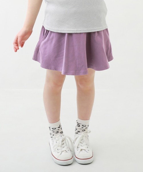 devirock（デビロック）の「1分丈無地スカッツ（スカート・キッズ・レッド系その他2/ヘザーチャコール/ダークベージュ/ブラック/ラベンダー/ライトパープル/ネイビー/オレンジ/ブルー/イエロー/バイオレット/レッド系その他/スモークピンク/ブルー系その他/サックスブルー/テラコッタ/パープル/レッド系その他3/ブルー系その他2/パープル系その他/ブルー系その他3/イエロー系その他・95cm/100cm/160cm/120cm/140cm/90cm/150cm/130cm/80ｃｍ/110cm）」の13枚目の写真