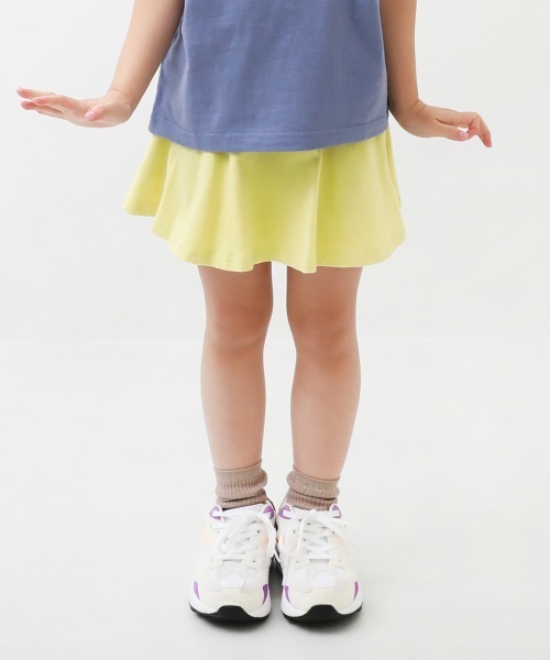 devirock（デビロック）の「1分丈無地スカッツ（スカート・キッズ・レッド系その他2/ヘザーチャコール/ダークベージュ/ブラック/ラベンダー/ライトパープル/ネイビー/オレンジ/ブルー/イエロー/バイオレット/レッド系その他/スモークピンク/ブルー系その他/サックスブルー/テラコッタ/パープル/レッド系その他3/ブルー系その他2/パープル系その他/ブルー系その他3/イエロー系その他・95cm/100cm/160cm/120cm/140cm/90cm/150cm/130cm/80ｃｍ/110cm）」の17枚目の写真