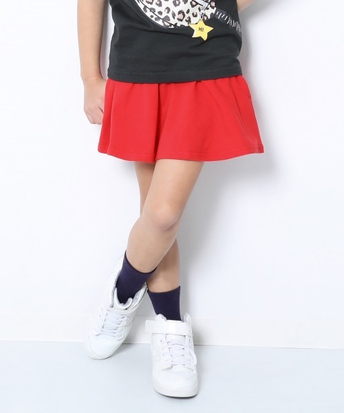 devirock（デビロック）の「1分丈無地スカッツ（スカート・キッズ・レッド系その他2/ヘザーチャコール/ダークベージュ/ブラック/ラベンダー/ライトパープル/ネイビー/オレンジ/ブルー/イエロー/バイオレット/レッド系その他/スモークピンク/ブルー系その他/サックスブルー/テラコッタ/パープル/レッド系その他3/ブルー系その他2/パープル系その他/ブルー系その他3/イエロー系その他・95cm/100cm/160cm/120cm/140cm/90cm/150cm/130cm/80ｃｍ/110cm）」の19枚目の写真