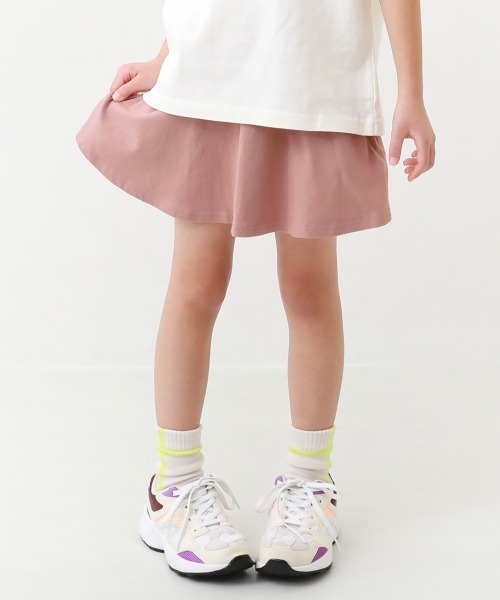 devirock（デビロック）の「1分丈無地スカッツ（スカート・キッズ・レッド系その他2/ヘザーチャコール/ダークベージュ/ブラック/ラベンダー/ライトパープル/ネイビー/オレンジ/ブルー/イエロー/バイオレット/レッド系その他/スモークピンク/ブルー系その他/サックスブルー/テラコッタ/パープル/レッド系その他3/ブルー系その他2/パープル系その他/ブルー系その他3/イエロー系その他・95cm/100cm/160cm/120cm/140cm/90cm/150cm/130cm/80ｃｍ/110cm）」の18枚目の写真