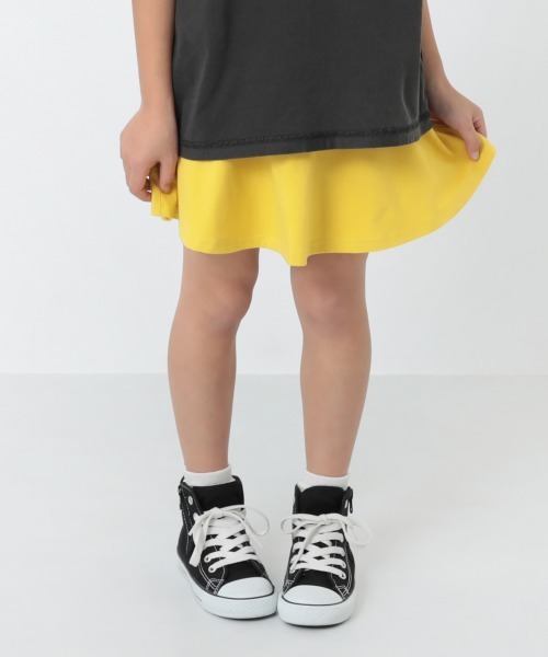 devirock（デビロック）の「1分丈無地スカッツ（スカート・キッズ・レッド系その他2/ヘザーチャコール/ダークベージュ/ブラック/ラベンダー/ライトパープル/ネイビー/オレンジ/ブルー/イエロー/バイオレット/レッド系その他/スモークピンク/ブルー系その他/サックスブルー/テラコッタ/パープル/レッド系その他3/ブルー系その他2/パープル系その他/ブルー系その他3/イエロー系その他・95cm/100cm/160cm/120cm/140cm/90cm/150cm/130cm/80ｃｍ/110cm）」の16枚目の写真