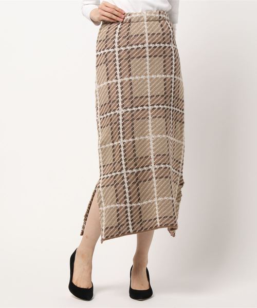 セール チェック柄サイドスリットニットタイトスカートペンシルスカート スカート Styleblock スタイルブロック のファッション通販 Zozotown