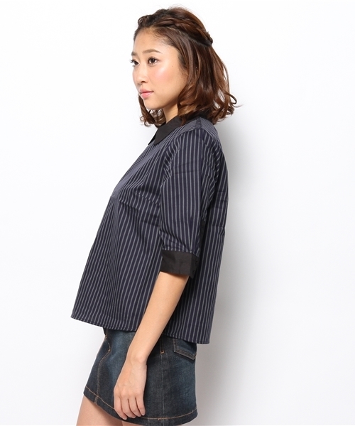 Chico（チコ）の「ペンシルストライプSH（シャツ/ブラウス・レディース・ワインレッド/グリーン/ホワイト・FREE）」の7枚目の写真