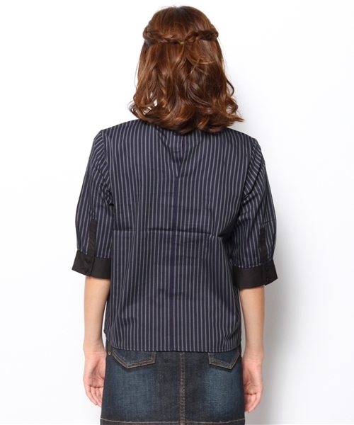 Chico（チコ）の「ペンシルストライプSH（シャツ/ブラウス・レディース・ワインレッド/グリーン/ホワイト・FREE）」の8枚目の写真