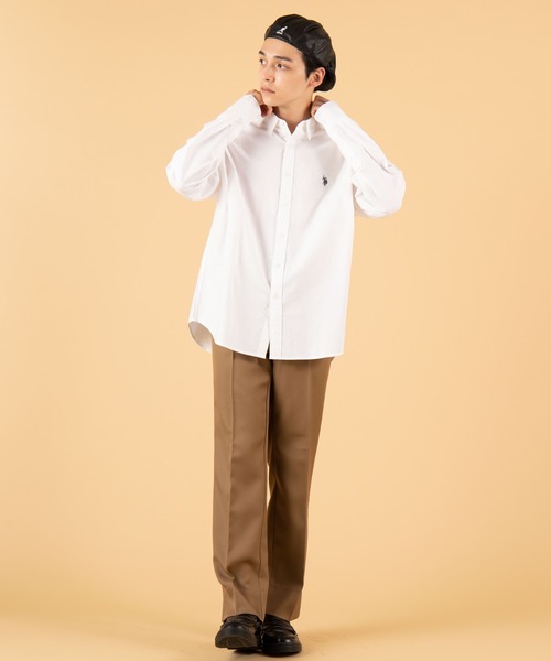 U.S. POLO ASSN.（ユーエスポロアッスン）の「∴WEGO/U.S. POLO ASSN.別注ビッグシルエットシャツ（シャツ/ブラウス・メンズ・ホワイト/ベージュ・MEDIUM/LARGE）」の7枚目の写真