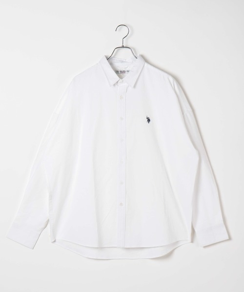 U.S. POLO ASSN.（ユーエスポロアッスン）の「∴WEGO/U.S. POLO ASSN.別注ビッグシルエットシャツ（シャツ/ブラウス・メンズ・ホワイト/ベージュ・MEDIUM/LARGE）」の4枚目の写真