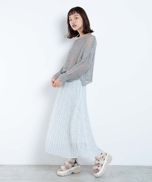 WEGO（ウィゴー）の「WEGO/シアープリーツロングスカート（スカート・レディース・ホワイト/ホワイト系その他/アニマル/ドット/オフホワイト/ブラック/サックスブルー・FREE）」の11枚目の写真